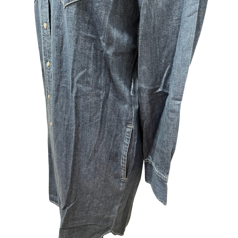 J.Crew Womens Denim Western Shirt Dress Blue Snap Front Belted Midi Size 6 - Picture 6 of 8